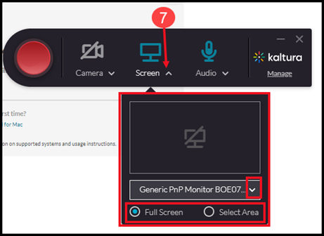 select full screen screencapture dialog